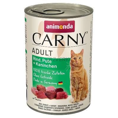 Animonda Carny Cat Adult hovädzie,morka a králik 6 x 400 g