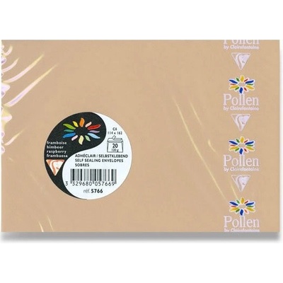 Barevná obálka Clairefontaine, C6, samolepicí, 20 ks - karamel
