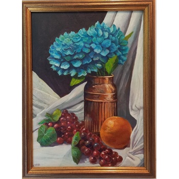 Натюрморт със сини цветя