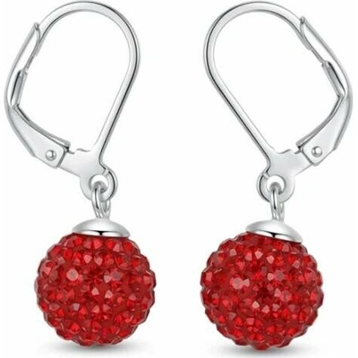 Šperky Nina Stříbrné náušnice s krystaly v barvě královského rubínu (10 mm) ns sw 001