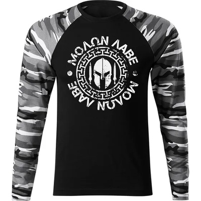 DRAGOWA FIT-T Тениска с дълъг ръкав Molon Labe, градски камуфлаж, 160 г/м2 (11326)