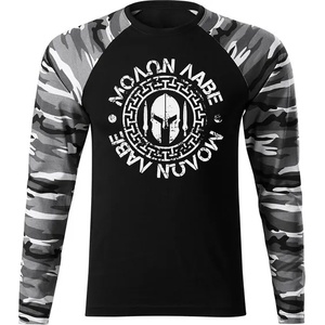 DRAGOWA FIT-T Тениска с дълъг ръкав Molon Labe, градски камуфлаж, 160 г/м2 (11326)