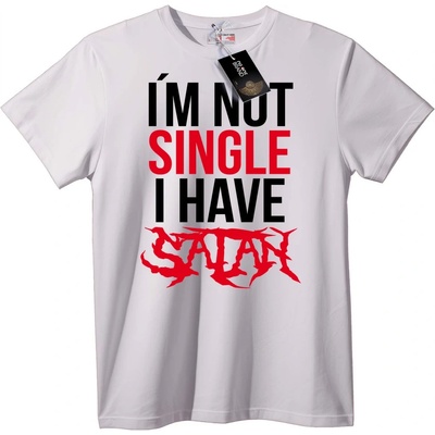 NOONEBRAND Тениска Не съм сам, имам Satan - XL, White