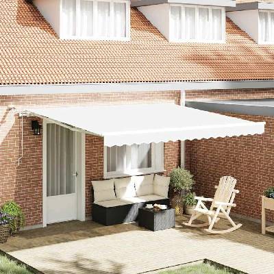Petrashop Stahovací markýza Bílá 400 x 350 cm Polyester 3330794