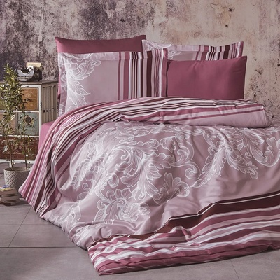 Памучен сатен спално бельо Кармен Пепел от Рози