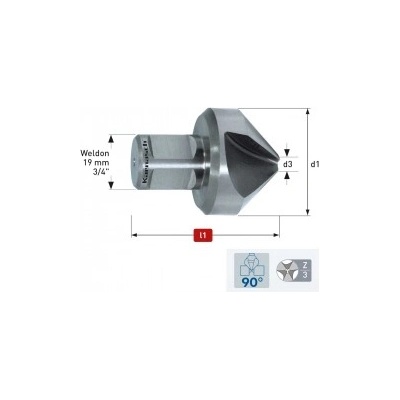 Karnasch Зенкер Ø 55 mm, 90°, HSS-XE, Weldon 19 (201295055)