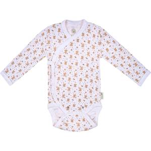 Bio Baby Боди Bio Baby - органичен памук, 74 cm, 6-9 месеца, бежово-бяло (97220111) - ozone