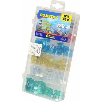 Compass Pojistky nožové sada 120ks 7,5/10/15/20/25/30Amp