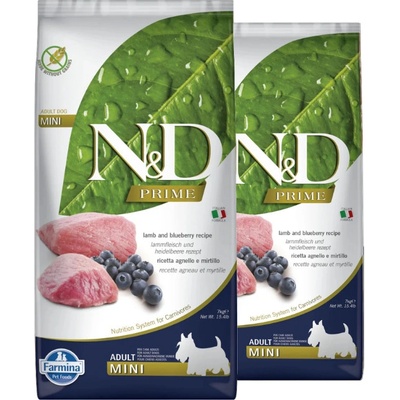 N&D Prime Dog Adult Mini Grain Free Lamb & Blueberry 2 x 7 kg