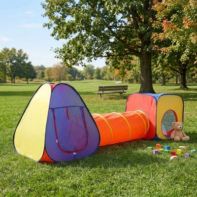 Pepita 3в1 Палатка за игра с тунел 280x120x88cm - Червен, Син (KF-PT8888)