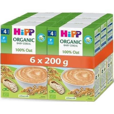 HIPPBio Prvá obilná 100% ovsená 6 x 200 g
