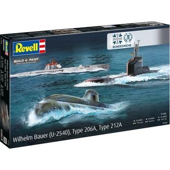 Revell Комплект сглобяеми модели Revell - Подводници Wilhelm Bauer, Type 206A, Class2, 154 части (R05186)