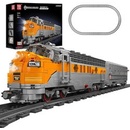 Mould King 12018 World Railway Dieselová lokomotíva EMD F7 s vagónom R/C