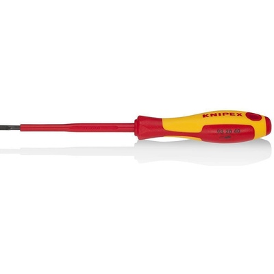 KNIPEX Отвертка шлиц 4.0, VDE 1000V жълто-червена ръкохватка 202мм, Knipex (K982040)