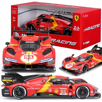Bburago Ferrari Race 499P LeMans ´23 #51 model auta; 18-26309 1:24