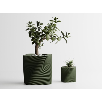 Кашпа Corba средна тъмнозелен мат