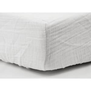 Little band Муселинов чаршаф с ластик Little Band - 60x120 cm, 2 броя, бял/бежов (LTB413531) - baby