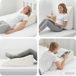 vidaXL Възглавничка за крака 68 x 40 x 18 см PU пяна Бяло (42020188)