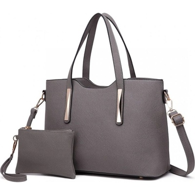 Miss Lulu shopper kabelka s pouzdrem 1719 šedá