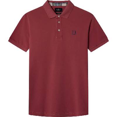 Heritage Madras Trim short sleeve polo - Red (Old Rose Pink)