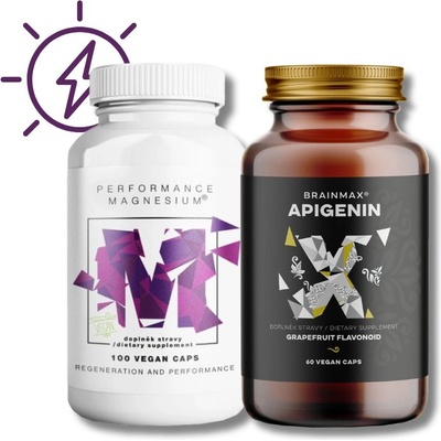 BrainMax Performance Magnesium®, 1000 mg, Магнезий 200 mg, 100 веган капсули + BrainMax Apigenin, 300 mg, 60 растителни капсули