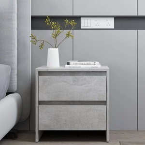 vidaXL Нощно шкафче, бетонно сиво, 45x34, 5x44, 5 см, инженерно дърво (809853)
