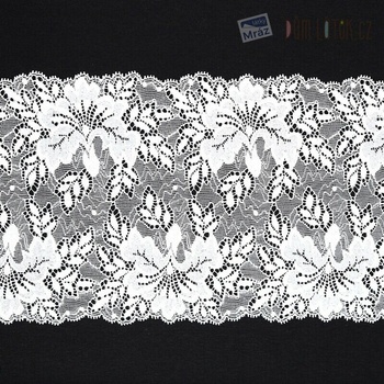 Elastická čipka biela, 175 mm