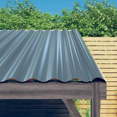 vidaXL Покривни панели 12 бр прахово боядисана стомана сиви 80х36 см (319134)