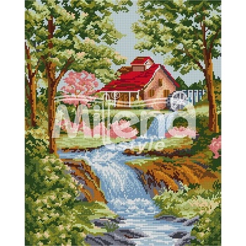 Milena Style Горска мелница - гоблен със схема конци dmc 1: 4