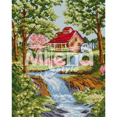 Milena Style Горска мелница - гоблен със схема конци dmc 1: 4