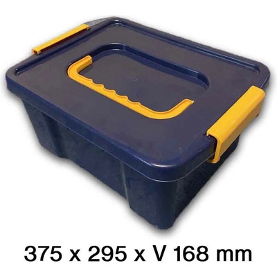 PLAST TEAM Úložný box UNO BOX 11 l s vekom, rukoväťou a vložkou na drobnosti modrý 15-1234-M