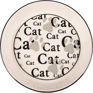 Flamingo Feeding and drinking bowl Cathy Round White - керамична купичка за вода или храна - размер - 15, 5x15, 5x2, 6 см - 350 мл, Белгия - 507768