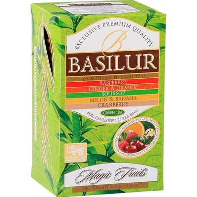 Basilur Mix zelených čajů Magic Fruits Assorted porcovaný s přebalem 25 sáčků