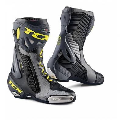 Moto topánky TCX RT-RACE PRE AIR čierno/šedo/žlté fluo - Veľkosť 38