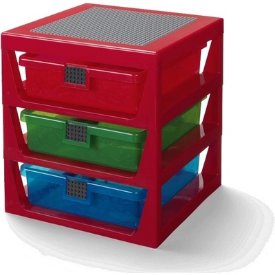 LEGO® AS_LEGO40950001 organizér se třemi zásuvkami červená – Sleviste.cz