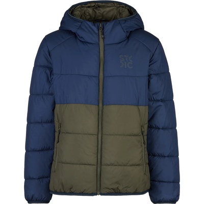 Stoic Детско синтетично яке Stoic Kid's MountainWool200 Strobo Hoody Synthetic jacket - Navy Blue / Dark Olive - размер 140 (EU) (703-6572-0314)