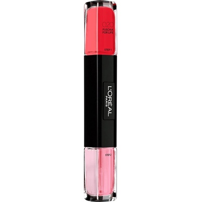 L'Oréal LOreal Paris Infallible Лак за нокти 2-в-1 020 Fuschia For Life 2 x 5 ml