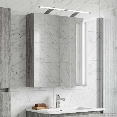 vidaXL Шкаф с огледало за баня с рафт Сив Сонома 60 x 14, 5 x 70 см (889068)