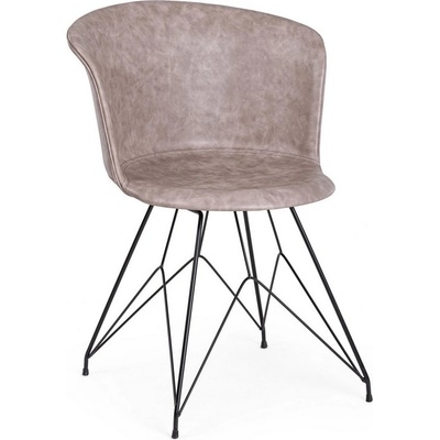 Bizzotto Loft БЕЖОВ ВИНТИДЖ pu СТОЛ С ЧЕРНА РАМКА (0734329)