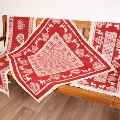 Tegatex Gobelínový ubrus s krajkou srdce 40x90 cm