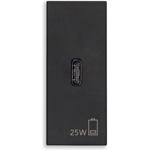 Vimar 30292. C25G PD USB-C Контакт Linea 1M 25W, black, (30292.C25G)
