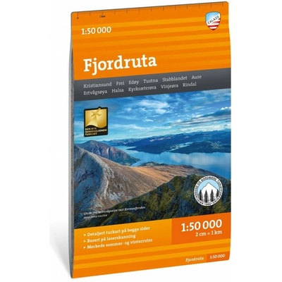 Turkart Fjordruta - turistická mapa 1:50.000