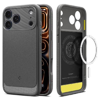 Удароустойчив кейс за iPhone 17 Pro от Spigen Rugged Armor - Grey (8800283314625)