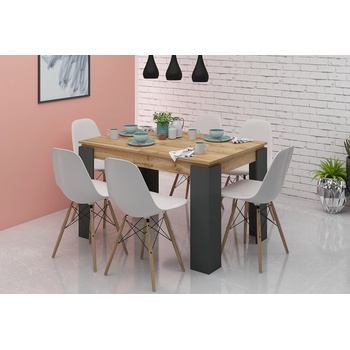 Голд - Аполо Разтегателна трапезна маса Верона дъб вотан / антрацит