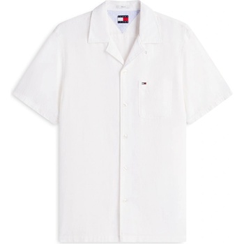 Tommy Hilfiger Риза Tommy Jeans Men's Short Sleeve Plain Shirt - Ecru