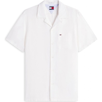 Tommy Hilfiger Риза Tommy Jeans Men's Short Sleeve Plain Shirt - Ecru