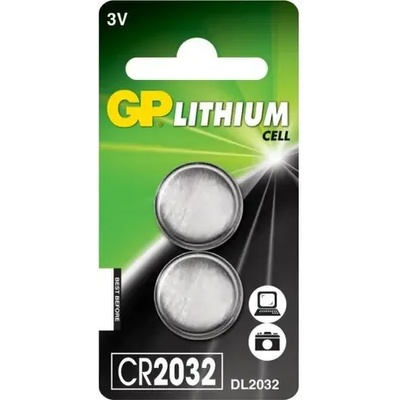 GP Batteries Бутонна батерия литиева gp cr2032 3v 2 бр. в блистер / цена за 1 бр. батерия/ gp (gp-bl-cr2032-7u2)