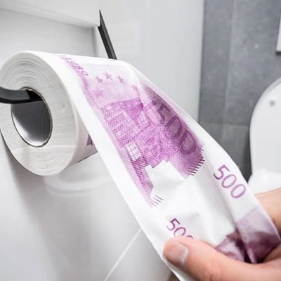 Toaletný papier s potlačou peňazí 500 Euro - Toaleťák s motívom 500 € bankoviek
