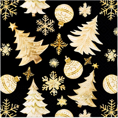 PAW Obrúsky L Golden Christmas Trees 33x33cm