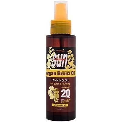 Vivaco Sun Argan Bronz Oil Tanning Oil SPF20 opalovací olej s arganovým olejem 100 ml